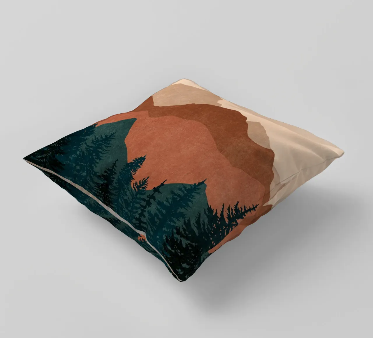 Tramonto minimalista Cime di montagna con sole - Set di 2 Parte 2 cuscino da kookiepixel