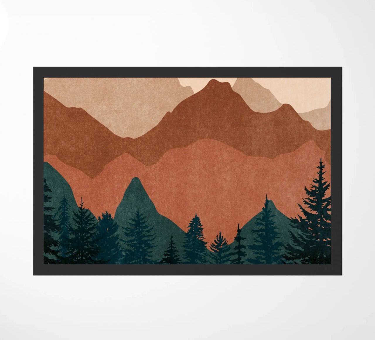 Minimalist Sunset Mountain Peaks with Sun - Set of 2 Part 2 doormat by kookiepixel