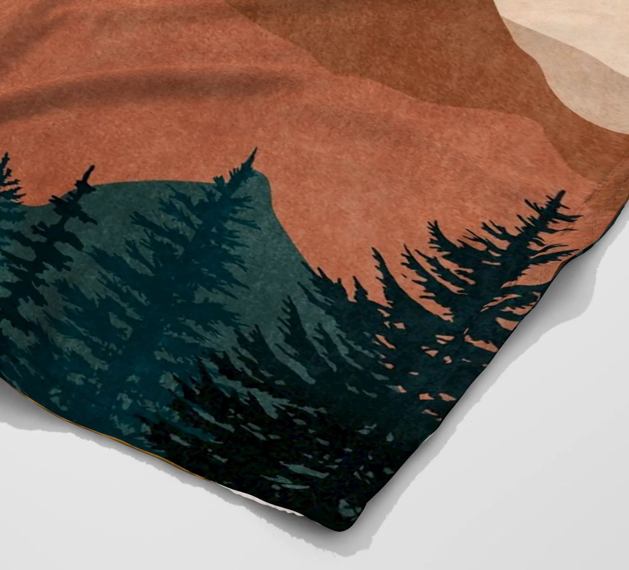 Minimalist Sunset Mountain Peaks with Sun - Set of 2 Part 2 fleece blanket by kookiepixel