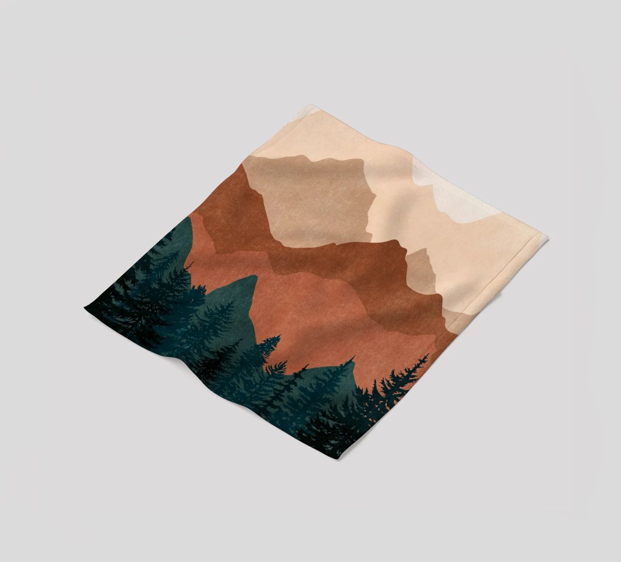 Minimalist Sunset Mountain Peaks with Sun - Set of 2 Part 2 fleece blanket by kookiepixel