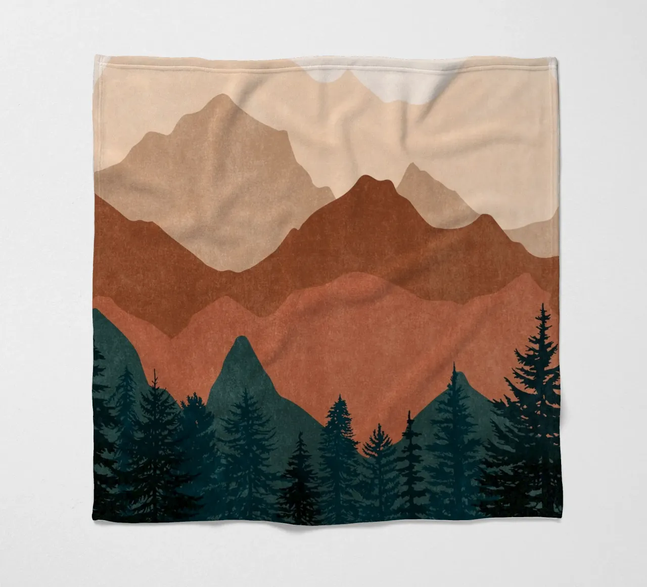 Tramonto minimalista Cime di montagna con sole - Set di 2 Parte 2 coperta in pile da kookiepixel