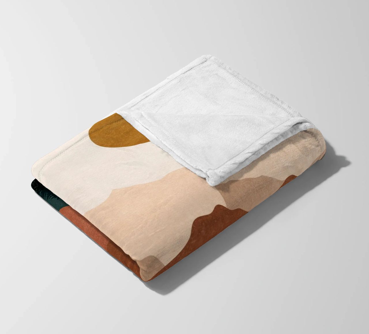 Minimalist Sunset Mountain Peaks with Sun - Set of 2 Part 2 fleece blanket by kookiepixel