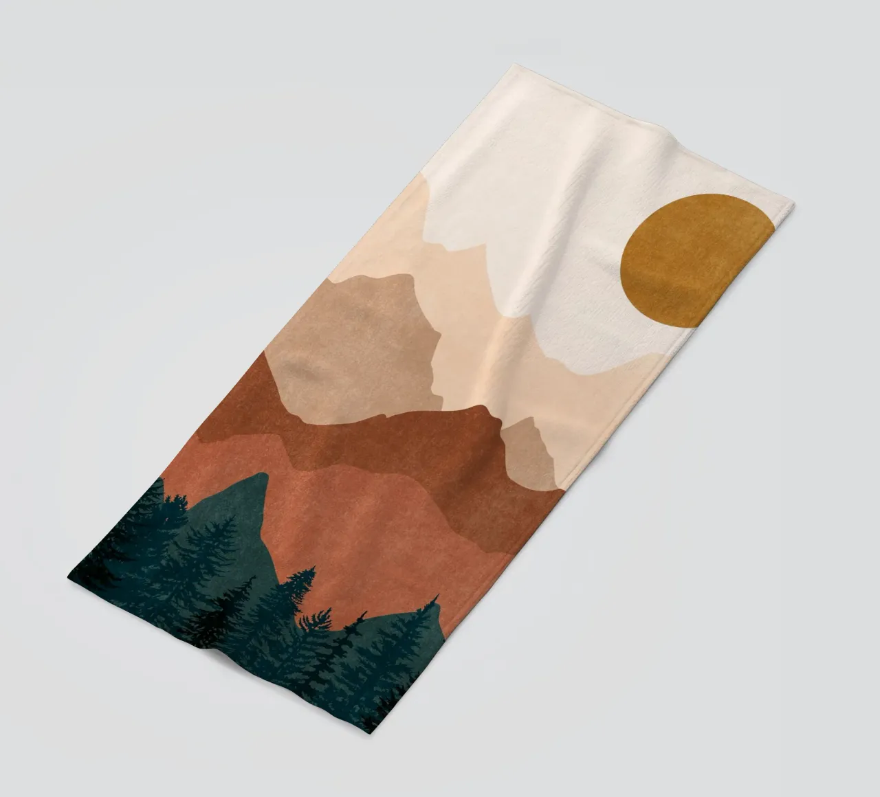 Tramonto minimalista Cime di montagna con sole - Set di 2 Parte 2 telo mare da kookiepixel