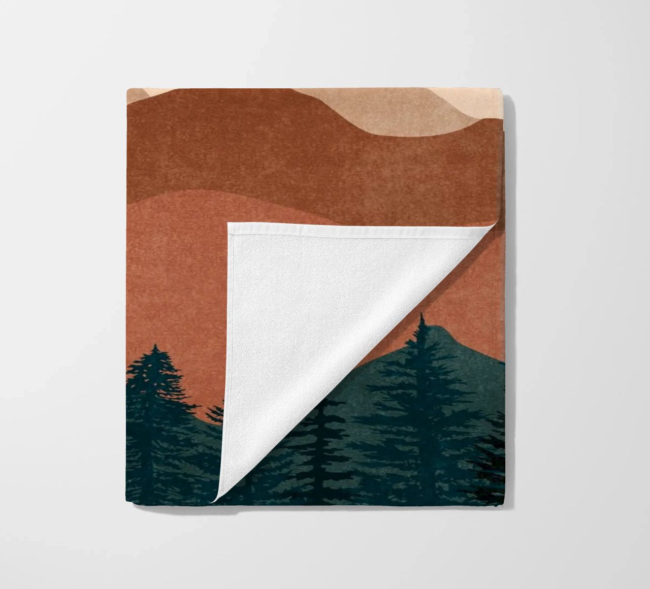 Minimalist Sunset Mountain Peaks with Sun - Set of 2 Part 2 beach towel by kookiepixel