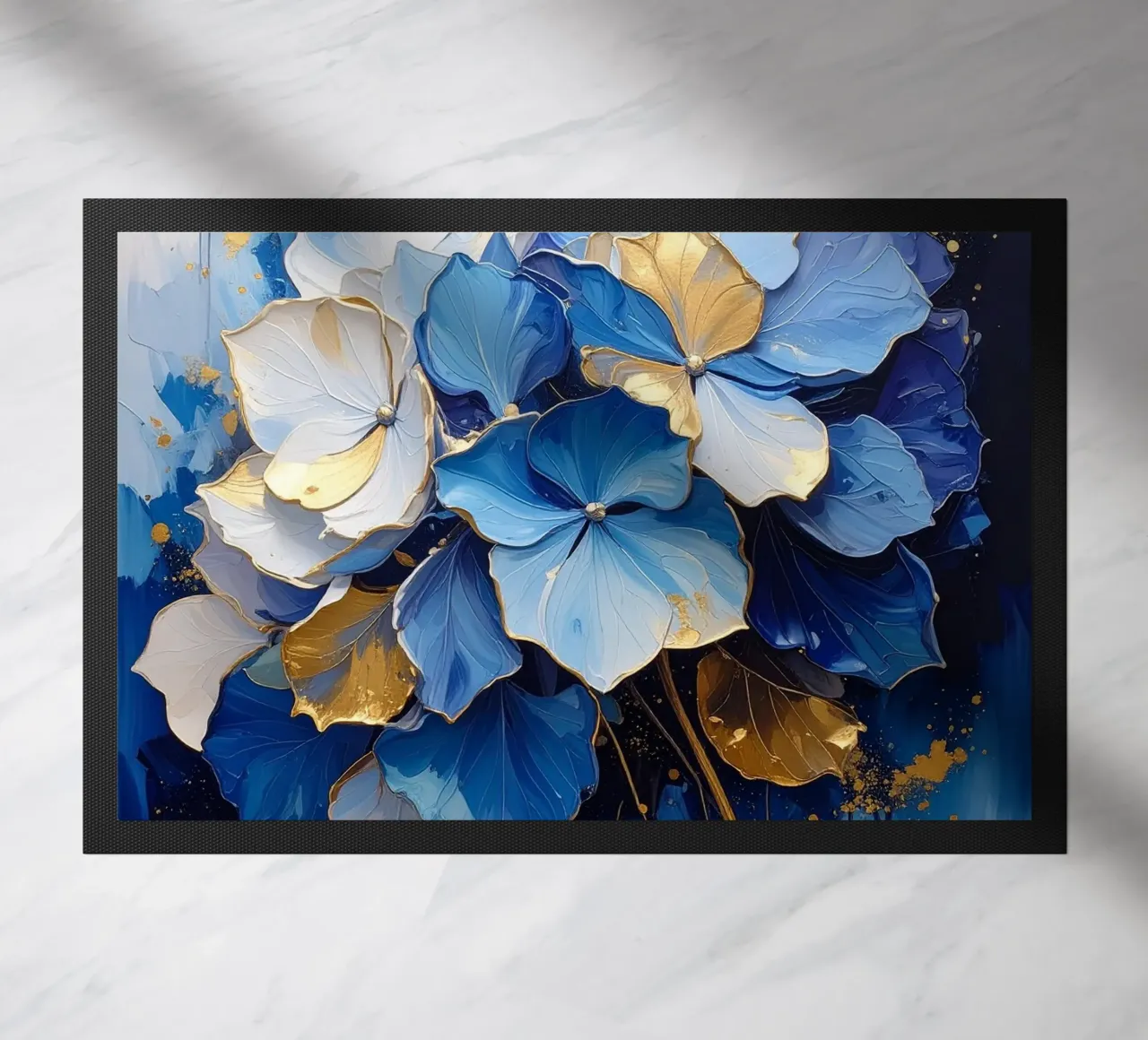 Noble hydrangea doormat by Katalier