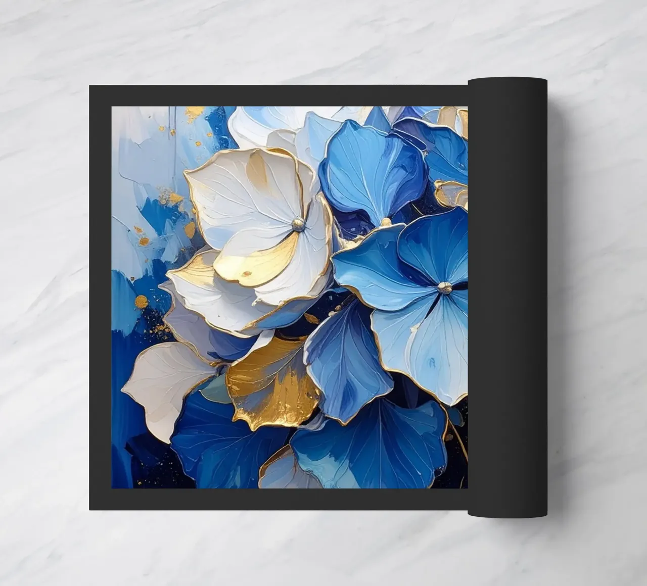 Noble hydrangea doormat by Katalier