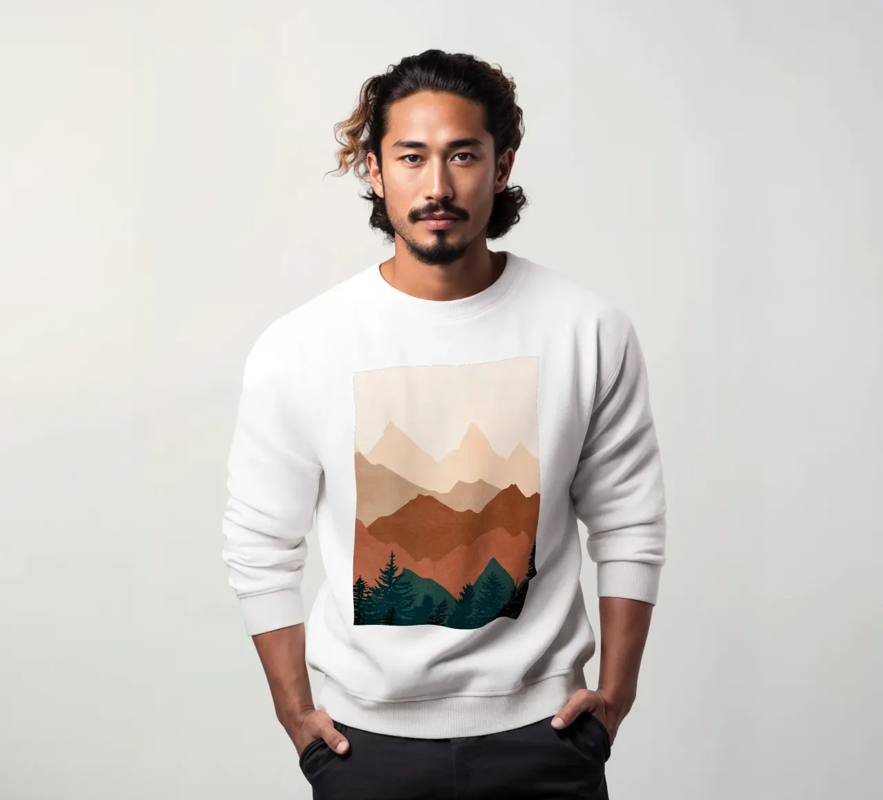 Minimalistische Sonnenuntergangs-Bergspitzen - 2er-Set (Teil 1) Sweatshirt von kookiepixel