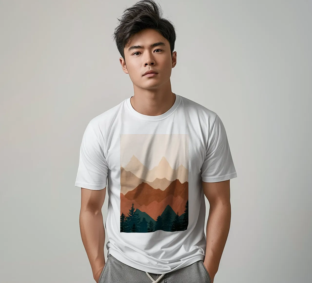 Minimalist Sunset Mountain Peaks - Set of 2 (Part 1) t-shirt by kookiepixel