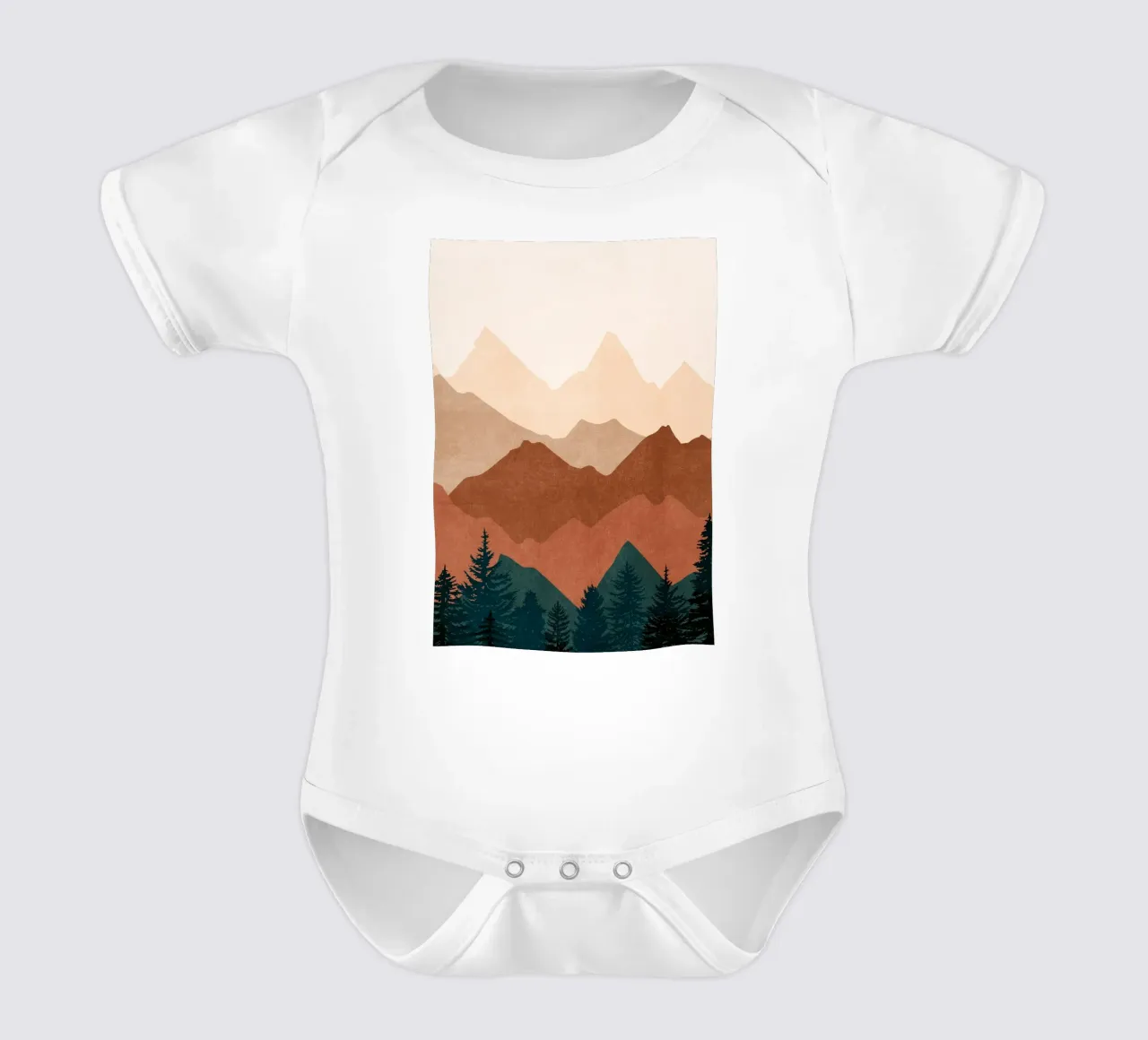 Minimalistische Sonnenuntergangs-Bergspitzen - 2er-Set (Teil 1) Kurzarm Babybody von kookiepixel