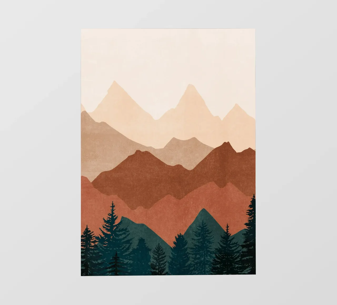Minimalistische Sonnenuntergangs-Bergspitzen - 2er-Set (Teil 1) PVC Plane von kookiepixel