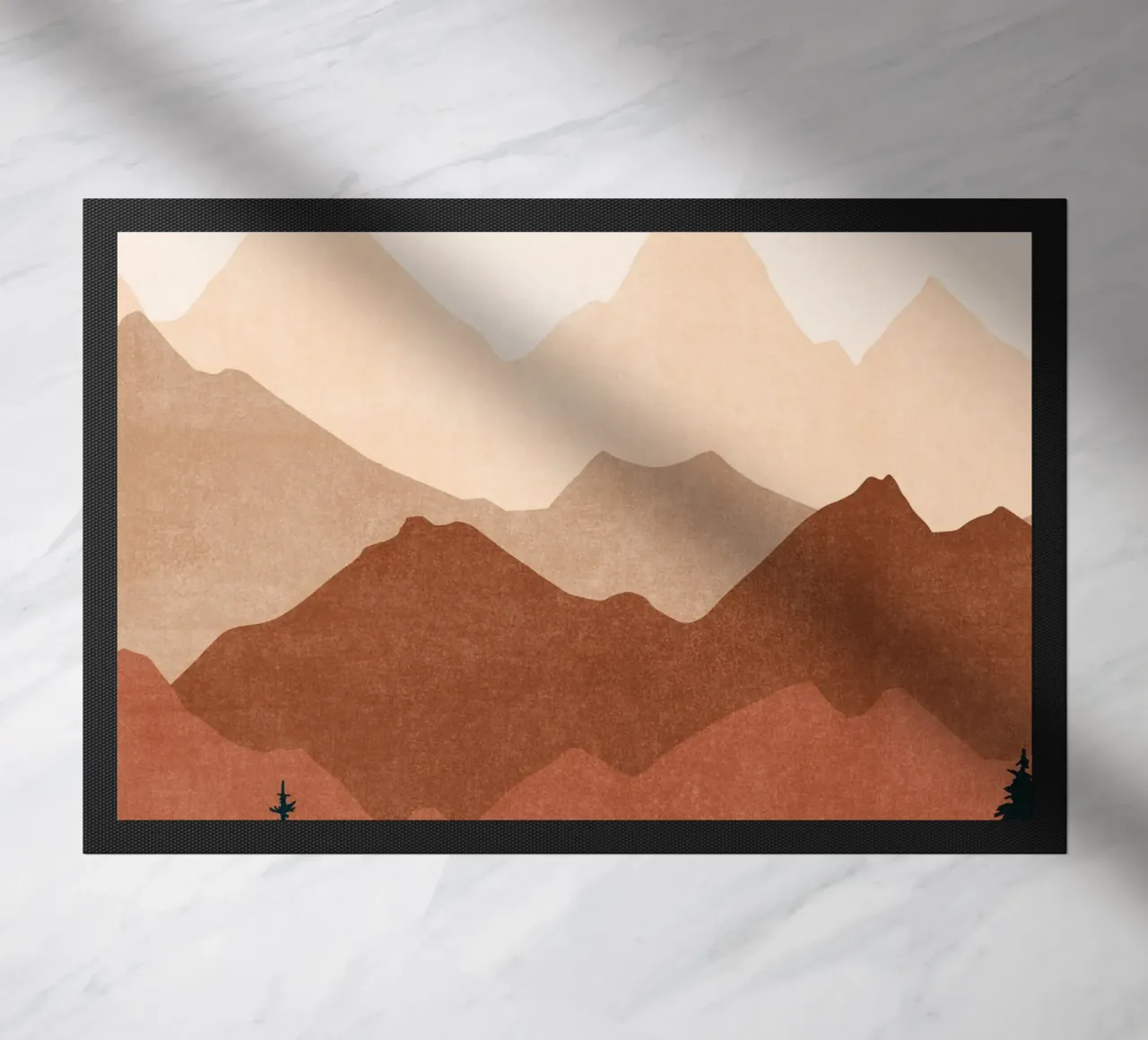 Minimalist Sunset Mountain Peaks - Set of 2 (Part 1) doormat by kookiepixel