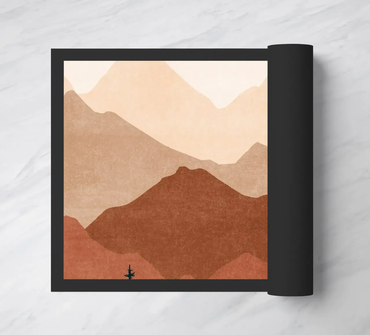 Minimalist Sunset Mountain Peaks - Set of 2 (Part 1) doormat by kookiepixel