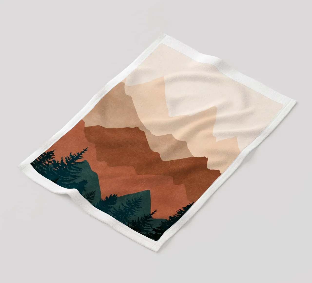 Minimalistische Sonnenuntergangs-Bergspitzen - 2er-Set (Teil 1) Fleecedecke von kookiepixel