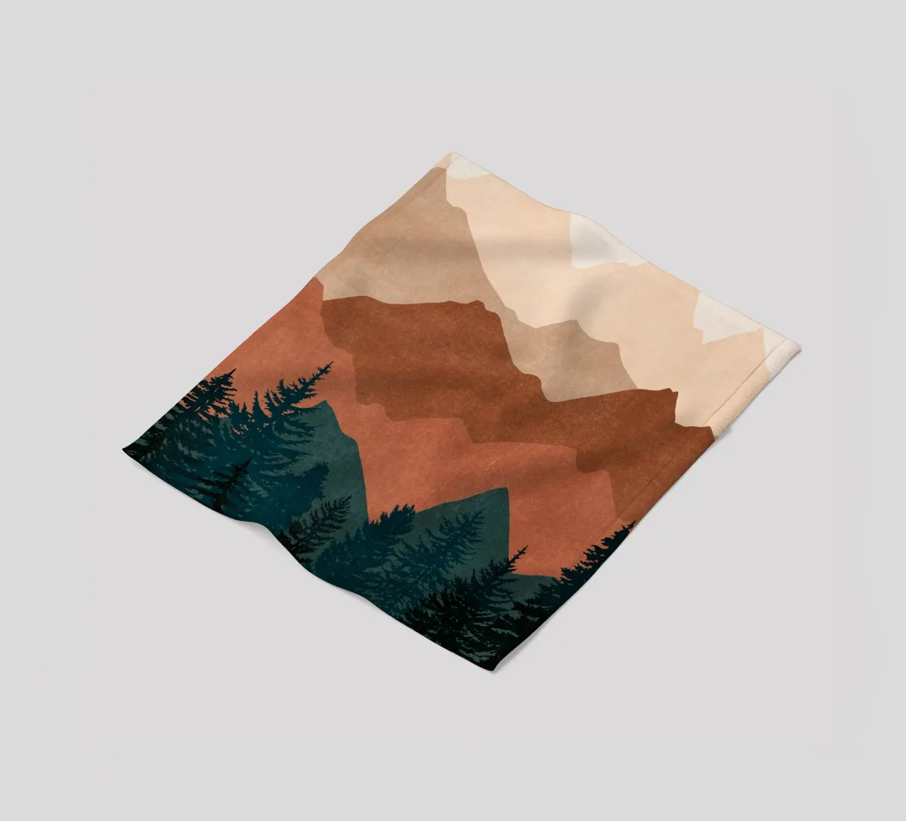 Minimalistische Sonnenuntergangs-Bergspitzen - 2er-Set (Teil 1) Fleecedecke von kookiepixel