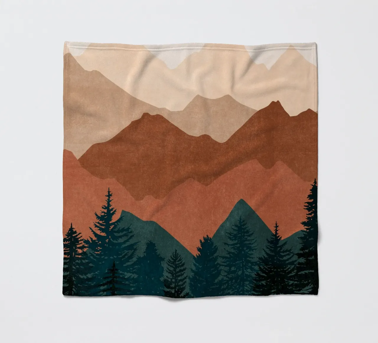 Minimalistische Sonnenuntergangs-Bergspitzen - 2er-Set (Teil 1) Fleecedecke von kookiepixel