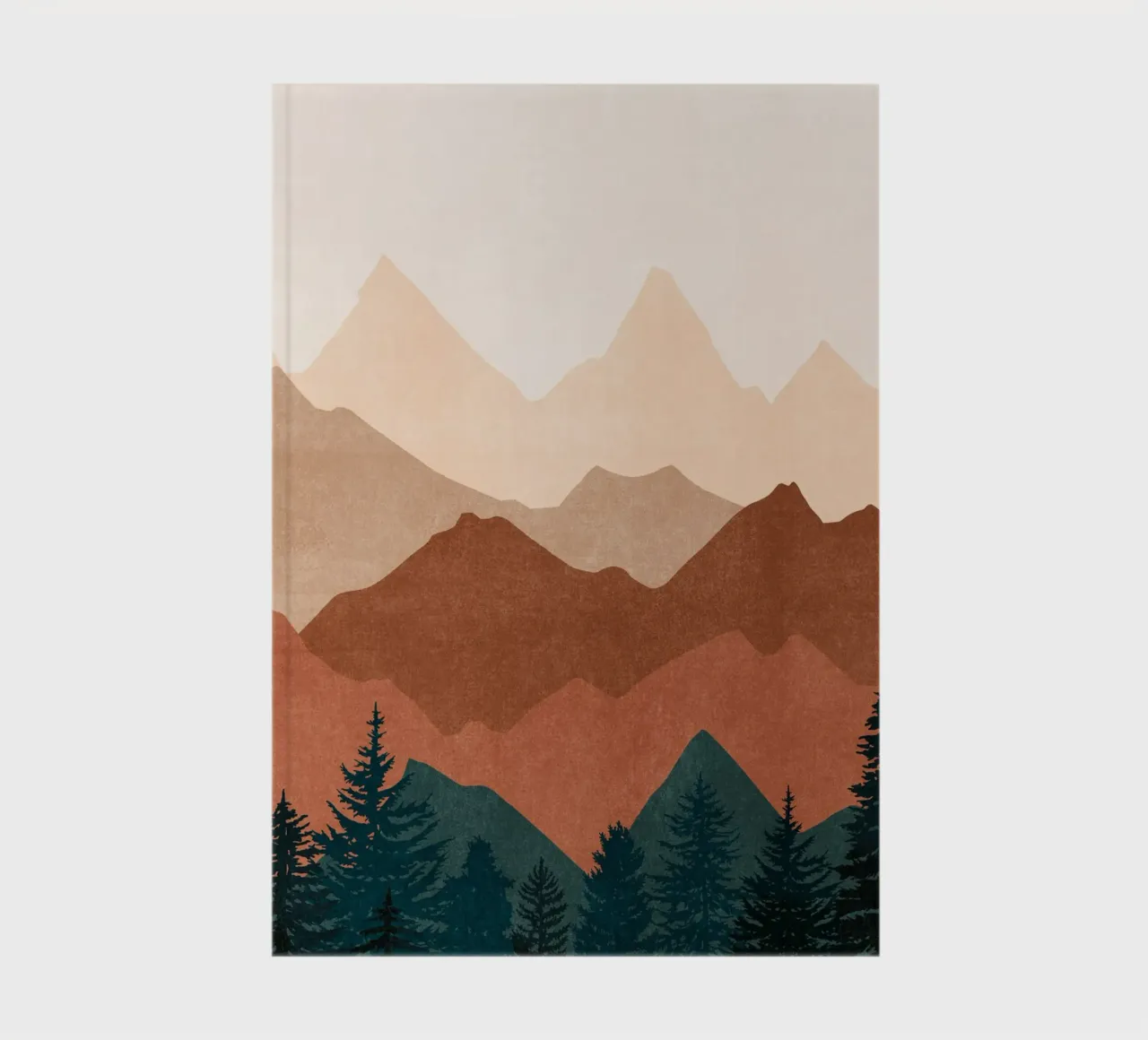 Minimalist Sunset Mountain Peaks - Set of 2 (Part 1) notebook by kookiepixel