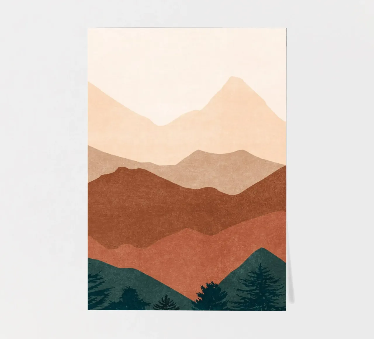 Minimalistische Sonnenuntergangs-Bergspitzen - 2er-Set (Teil 1) Stickerbogen von kookiepixel