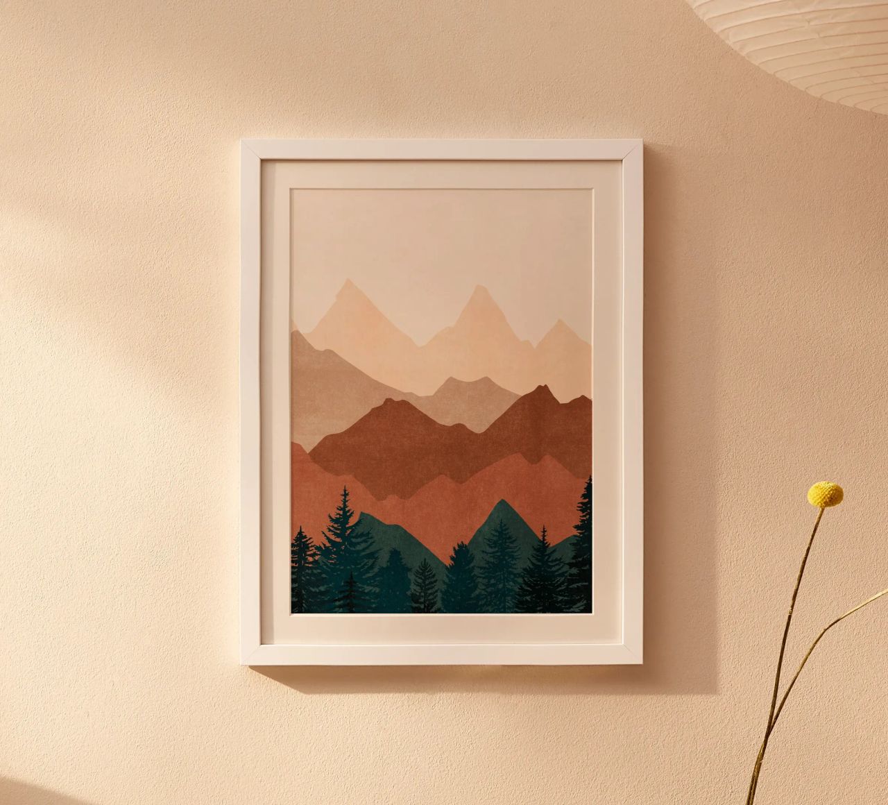 Minimalistische Sonnenuntergangs-Bergspitzen - 2er-Set (Teil 1) Poster von kookiepixel
