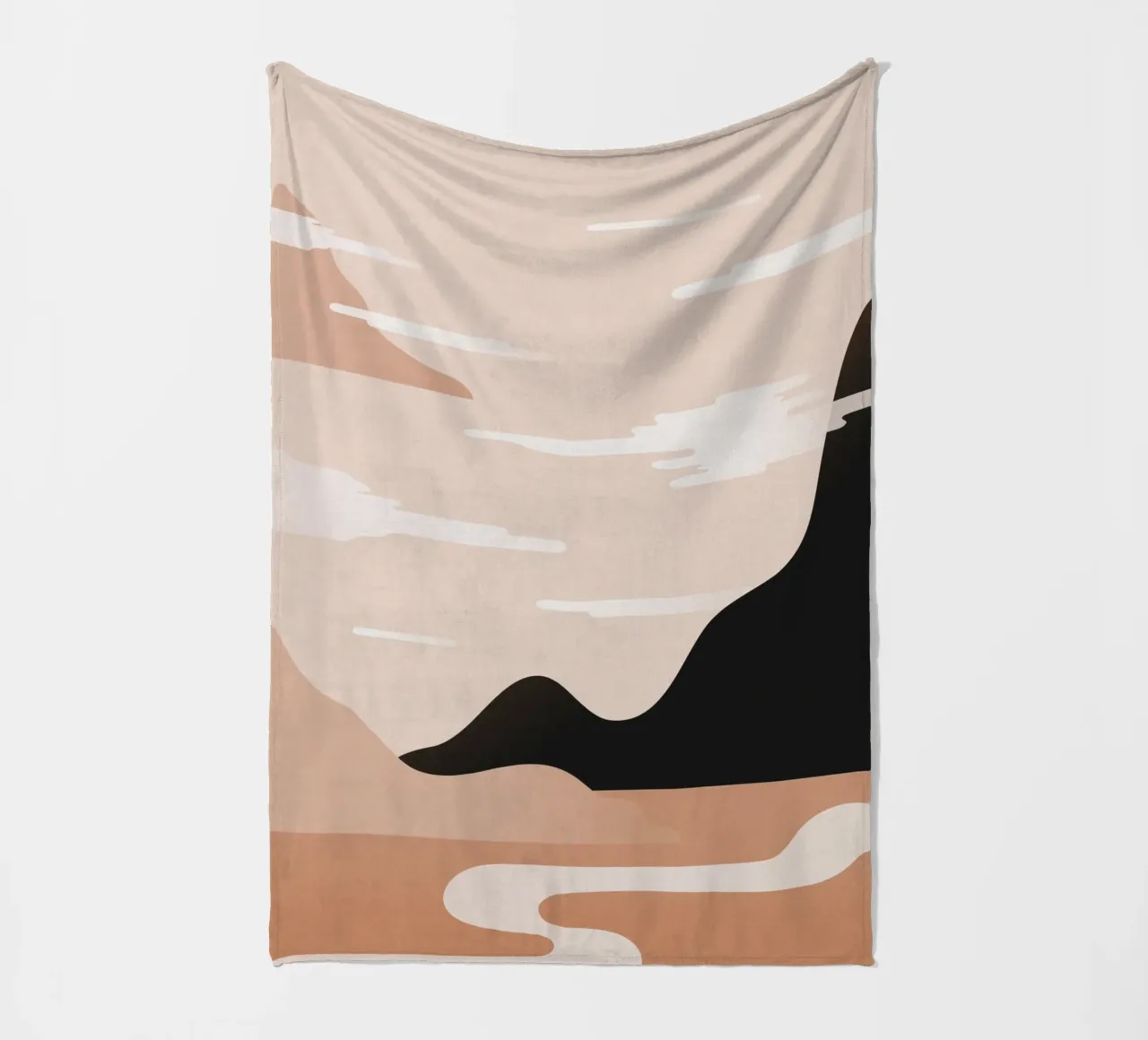 Minimalist Misty Sunrise Landscape - Nursery Art (Part 1) coperta in pile da kookiepixel