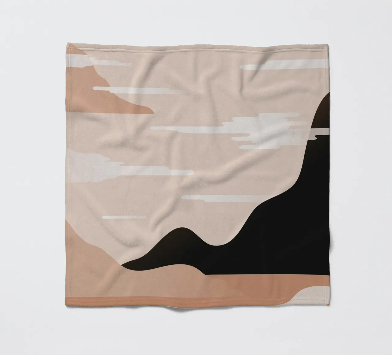 Minimalist Misty Sunrise Landscape - Nursery Art (Part 1) coperta in pile da kookiepixel