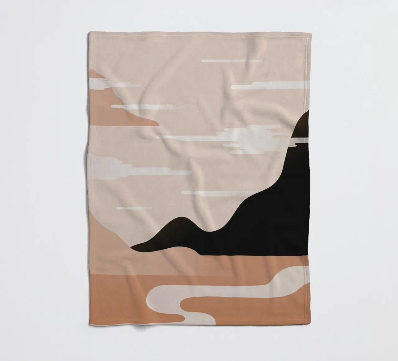 Minimalist Misty Sunrise Landscape - Nursery Art (Part 1) coperta in pile da kookiepixel