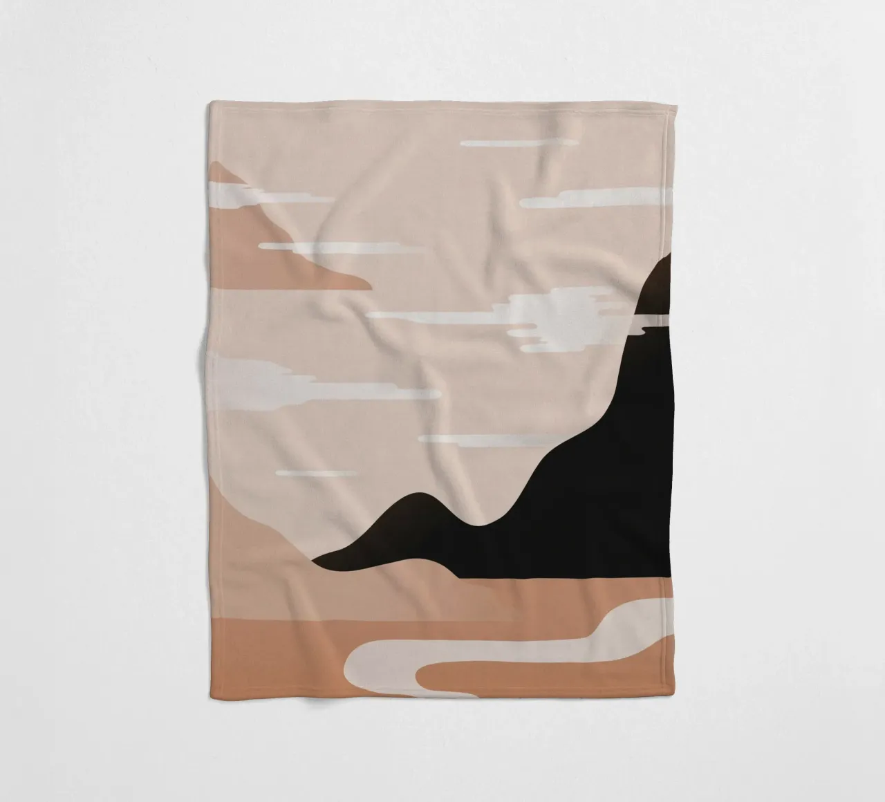 Minimalist Misty Sunrise Landscape - Nursery Art (Part 1) coperta in pile da kookiepixel