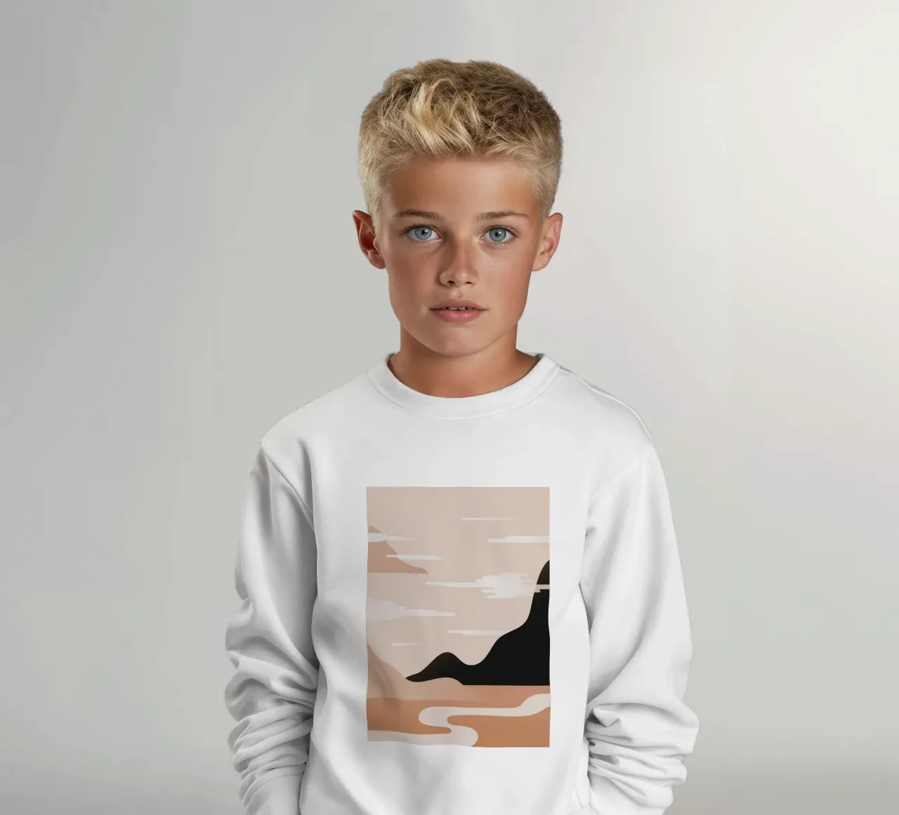 Minimalist Misty Sunrise Landscape - Nursery Art (Part 1) felpa bambino da kookiepixel