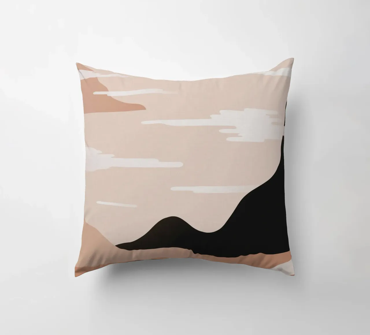 Minimalist Misty Sunrise Landscape - Nursery Art (Part 1) cuscino da kookiepixel