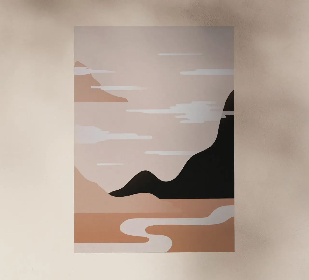 Minimalist Misty Sunrise Landscape - Nursery Art (Part 1) pellicola backlit da kookiepixel