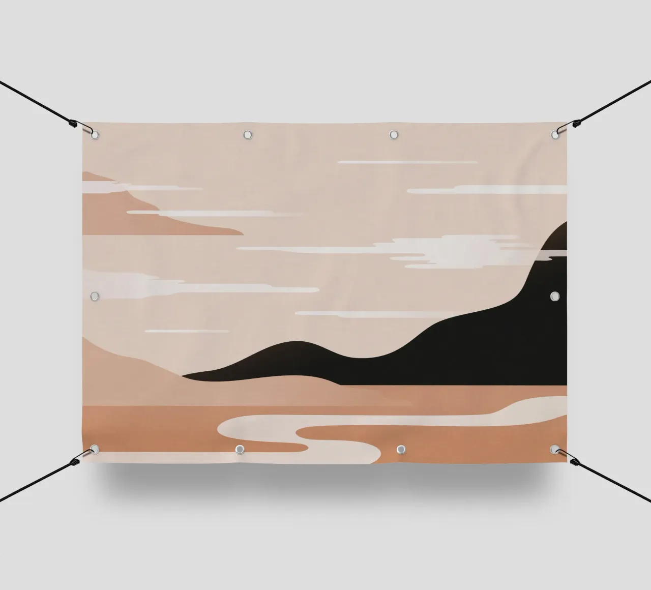 Minimalist Misty Sunrise Landscape - Nursery Art (Part 1) telo in pvc da kookiepixel