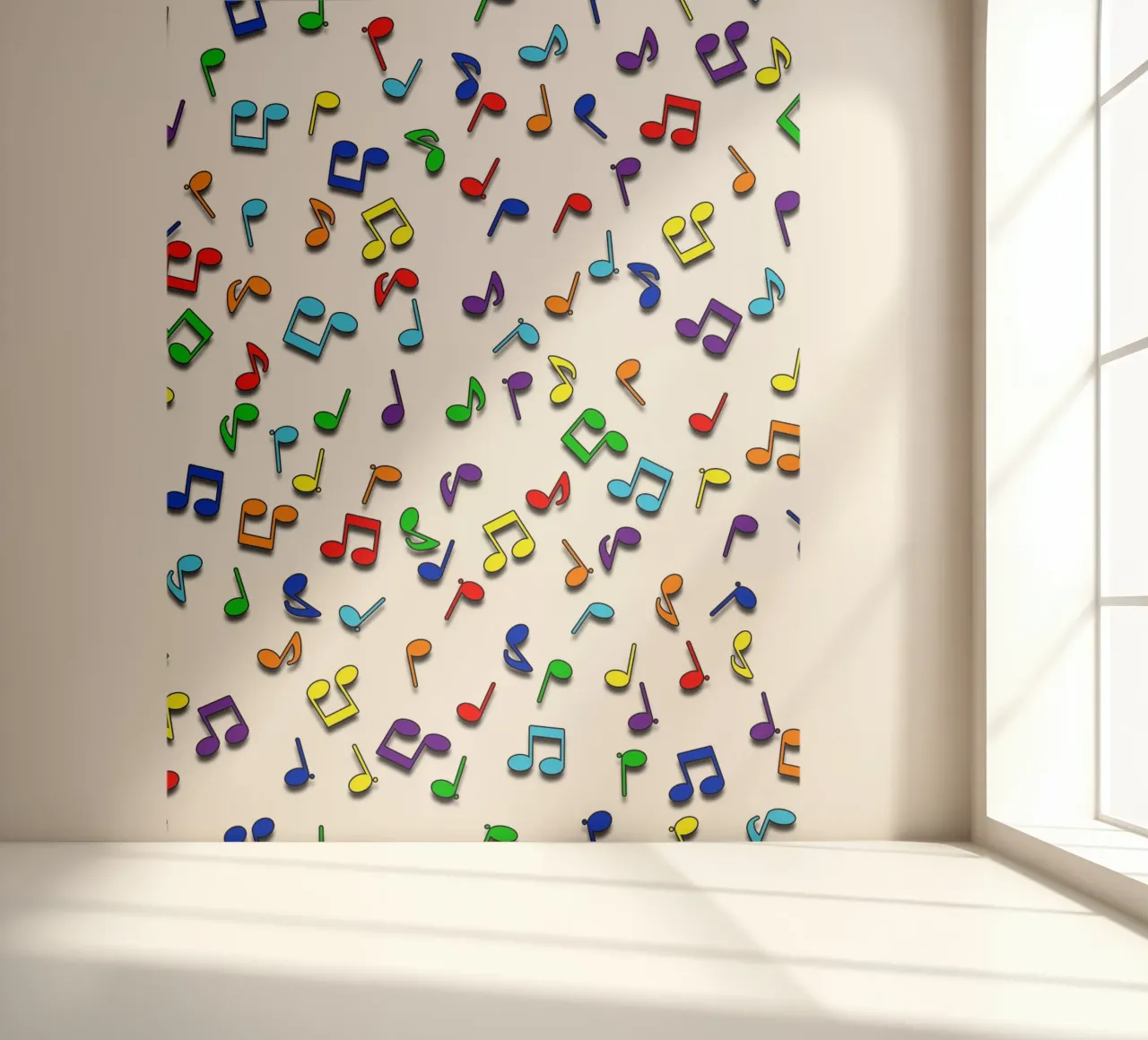 Rainbow Notes Wit fotobehang van kimbus_mom