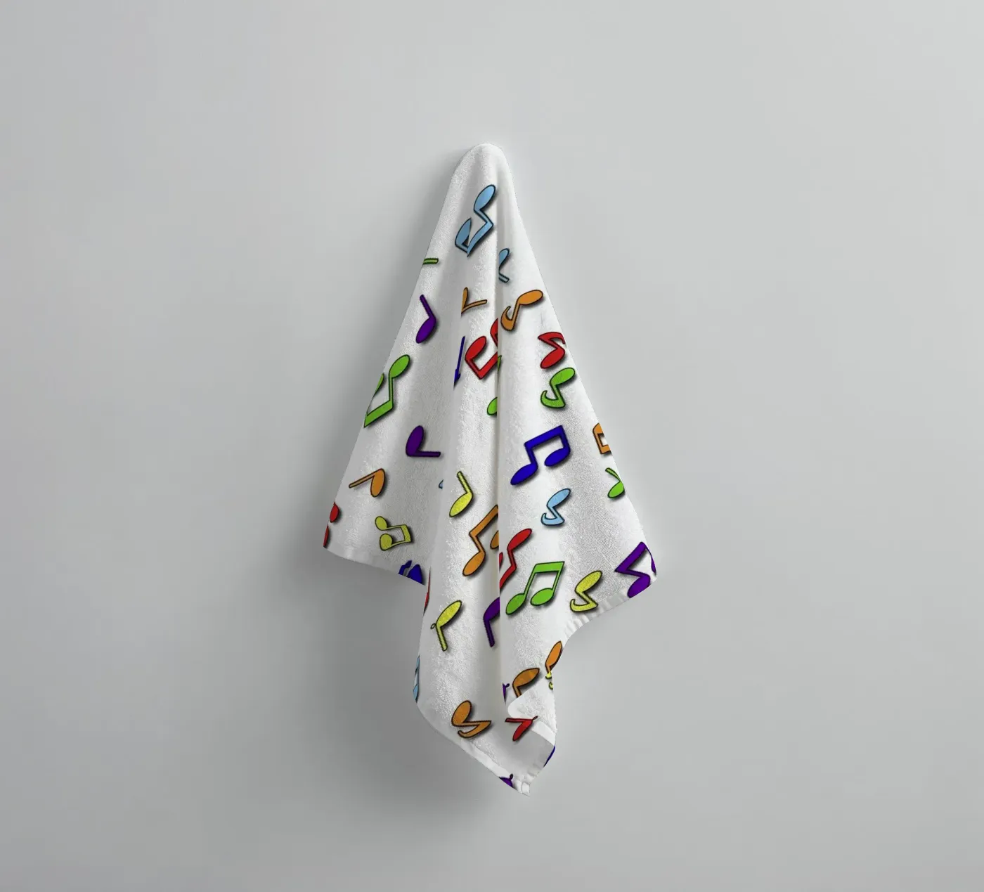 Rainbow Notes Wit badhanddoek van kimbus_mom