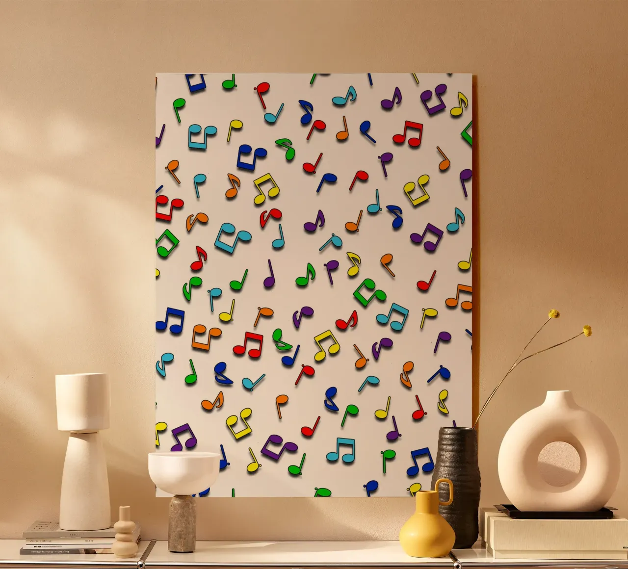 Rainbow Notes Wit acryl van kimbus_mom