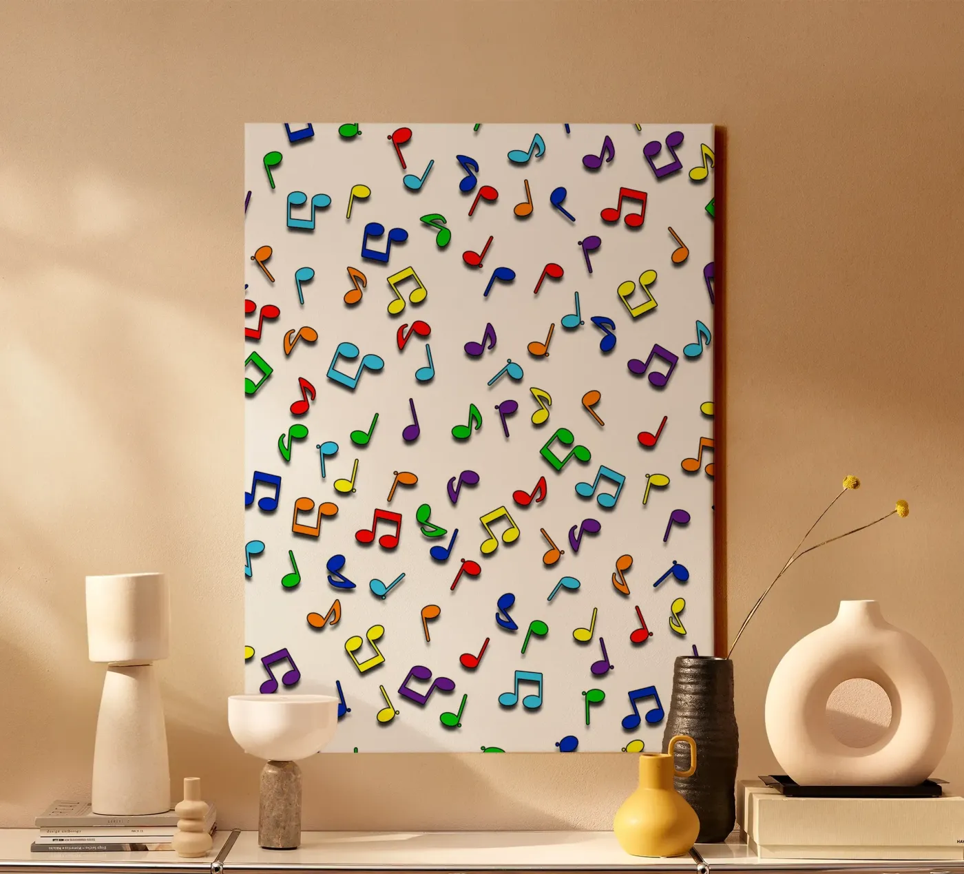 Rainbow Notes Wit canvas van kimbus_mom