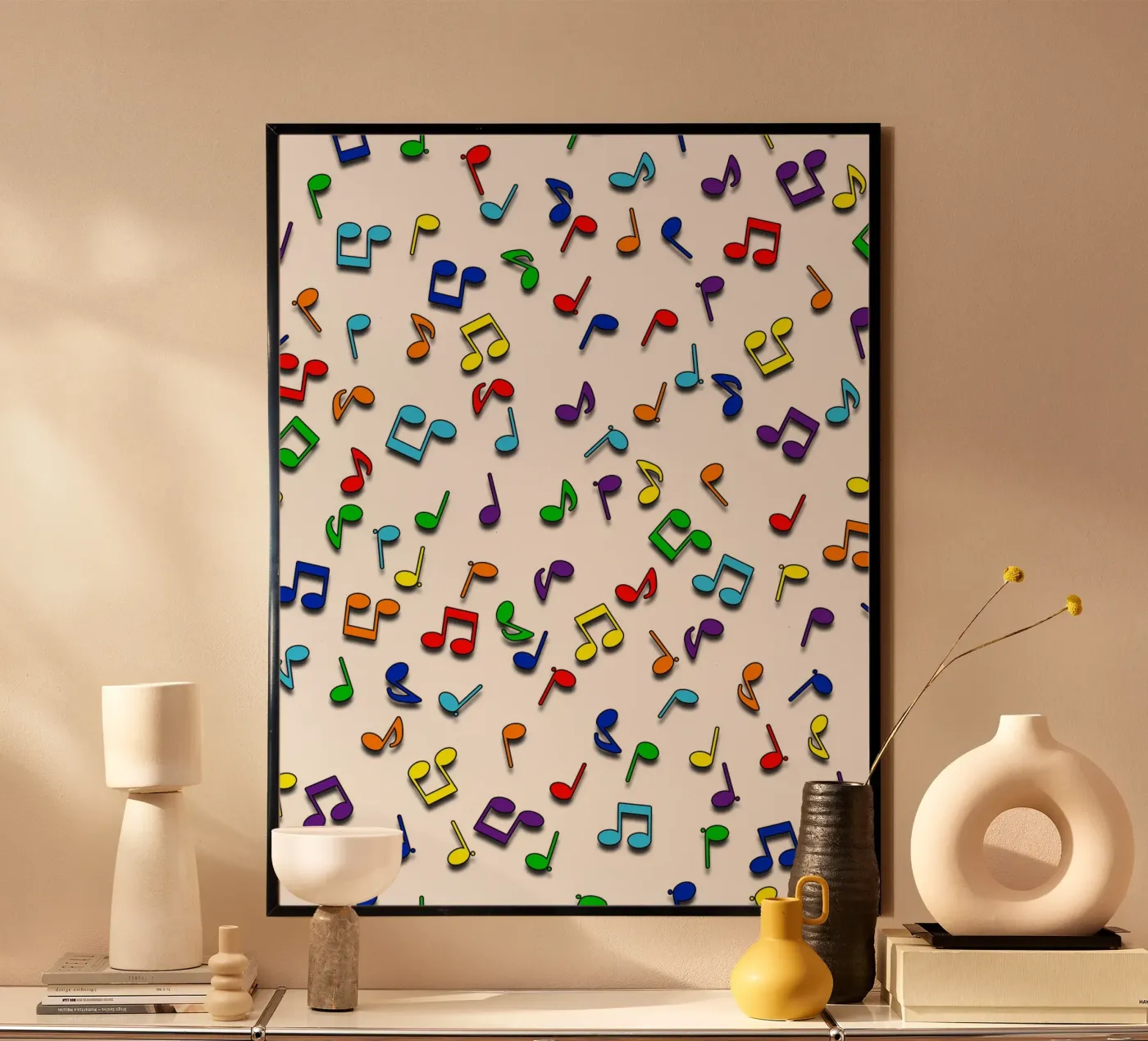 Rainbow Notes Wit poster van kimbus_mom