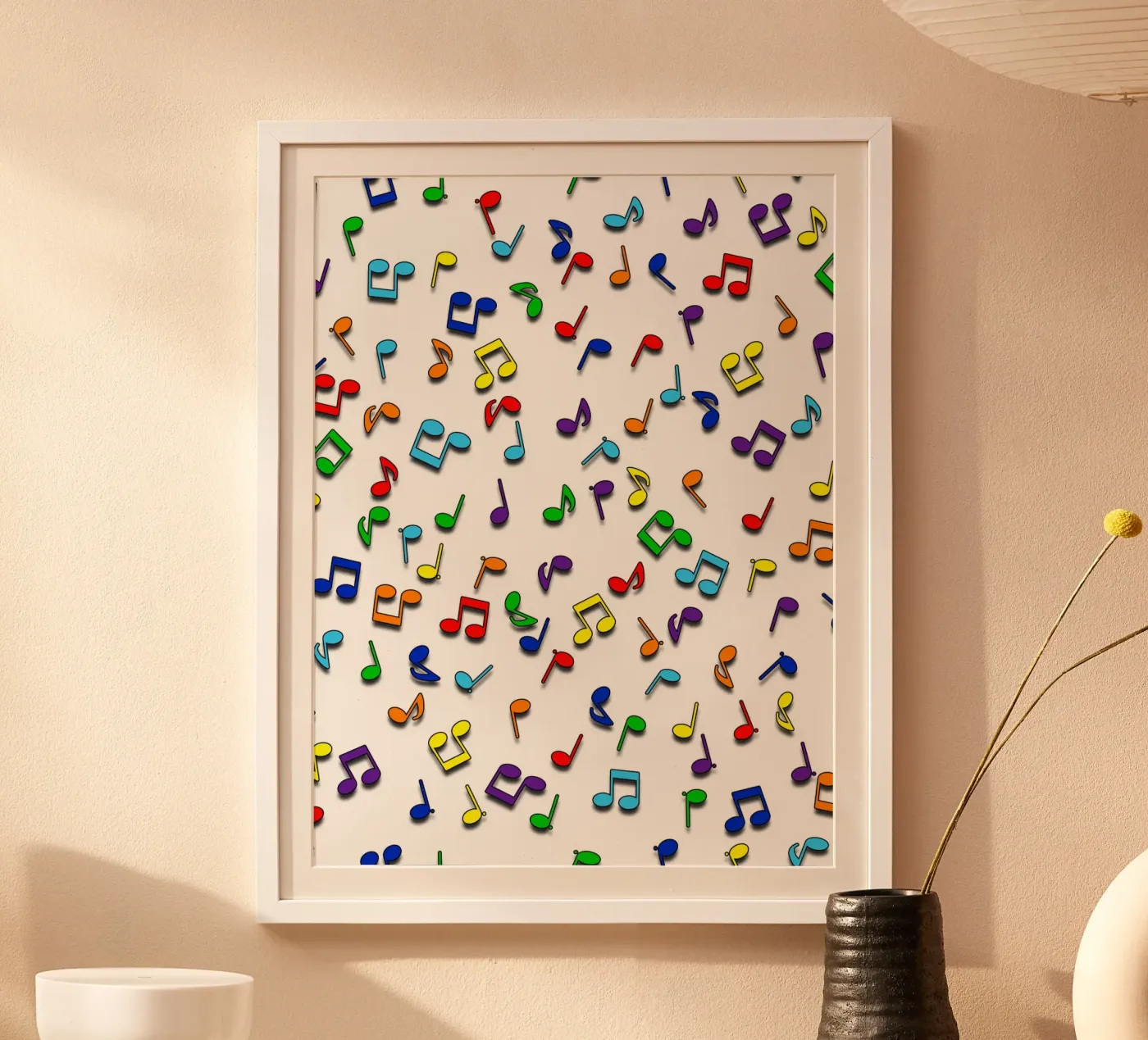 Rainbow Notes Wit poster van kimbus_mom