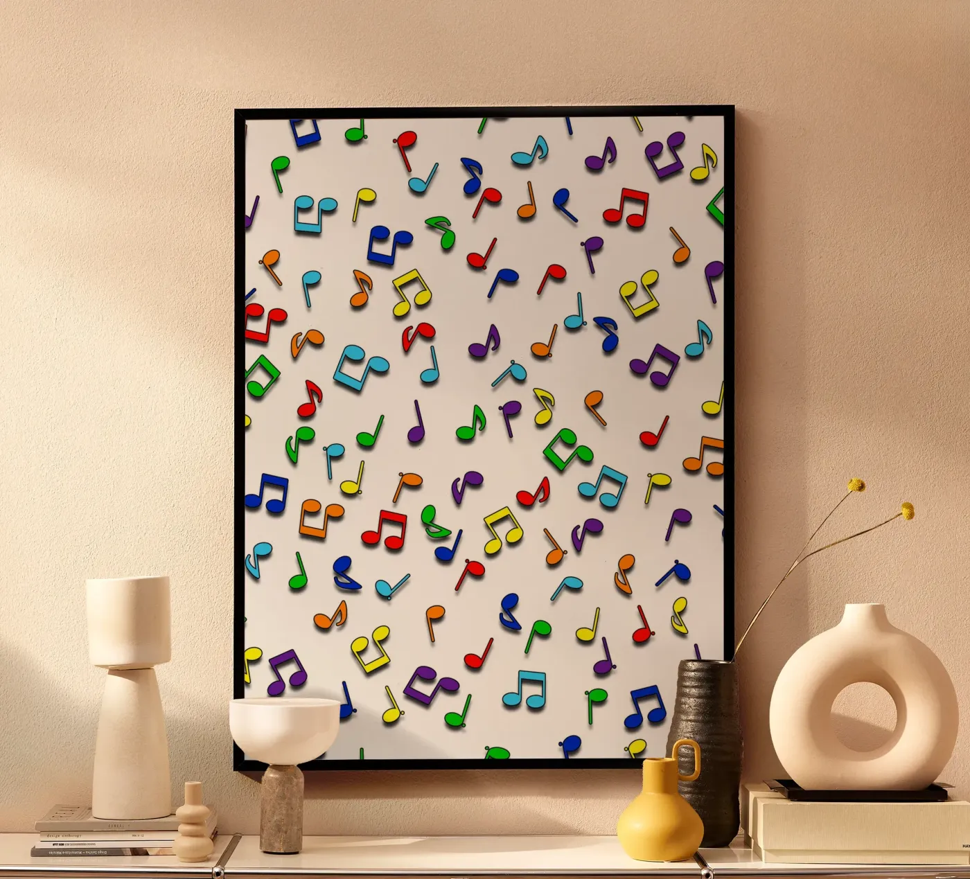 Rainbow Notes Wit poster van kimbus_mom
