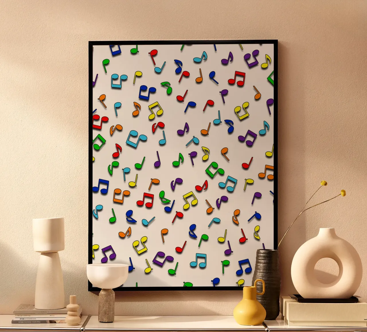 Rainbow Notes Wit poster van kimbus_mom