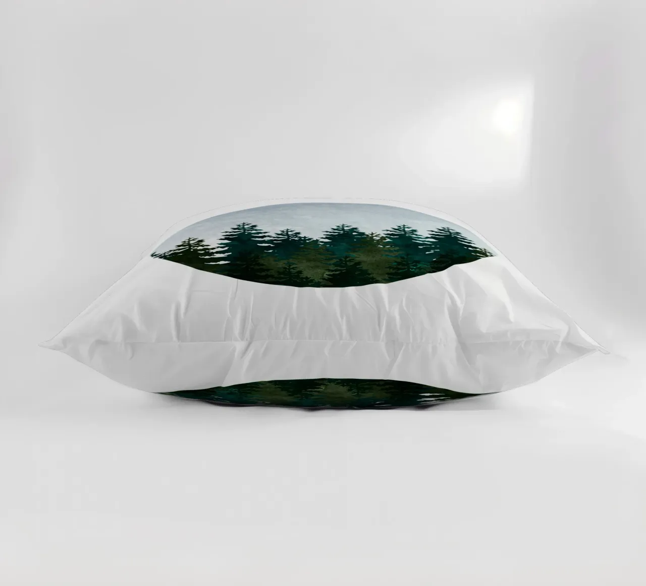 Minimalist Evergreen Trees Art - Nature Circle Wall Print decorative cushion by kookiepixel