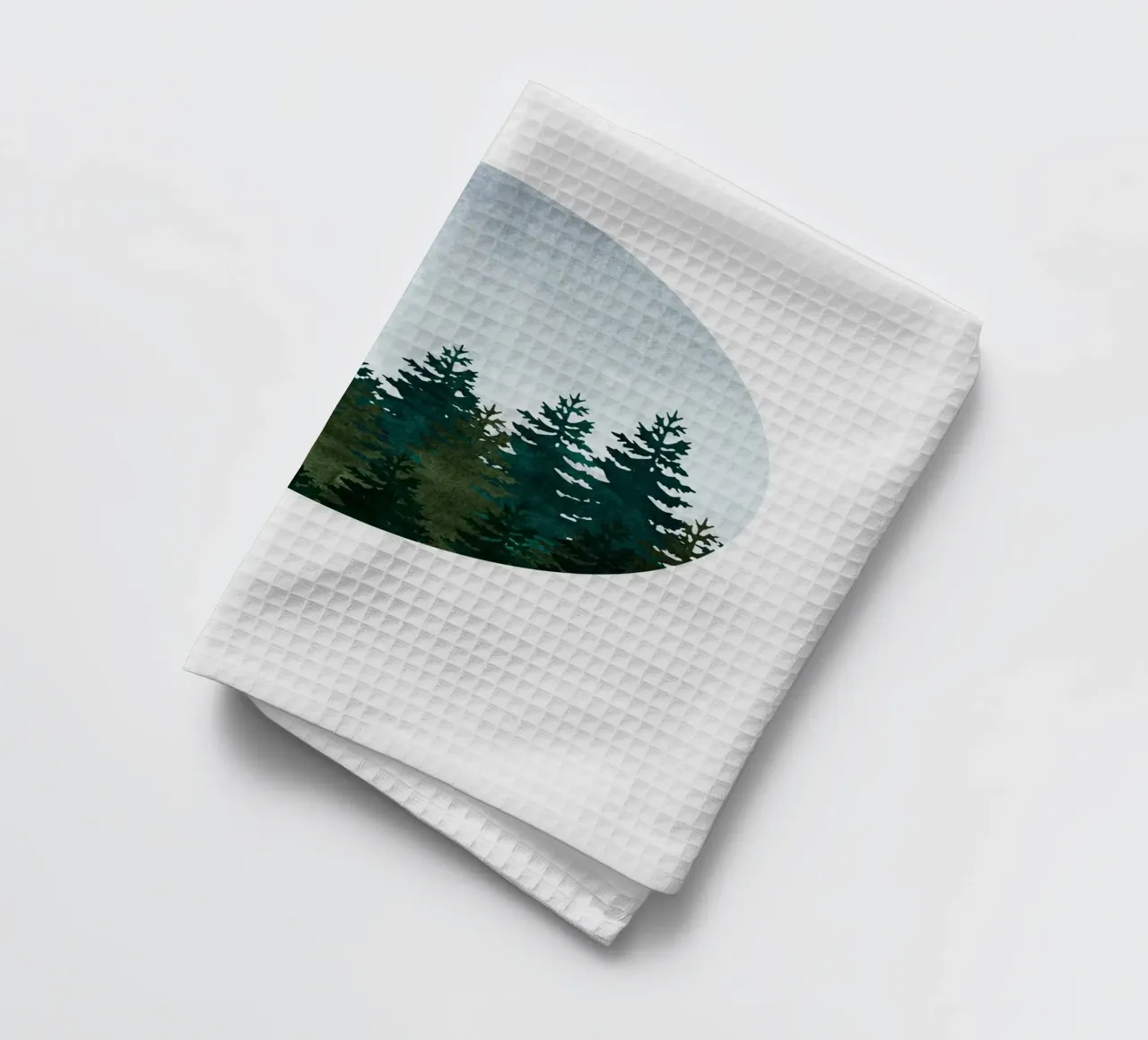 Minimalist Evergreen Trees Art - Nature Circle Wall Print torchon de kookiepixel
