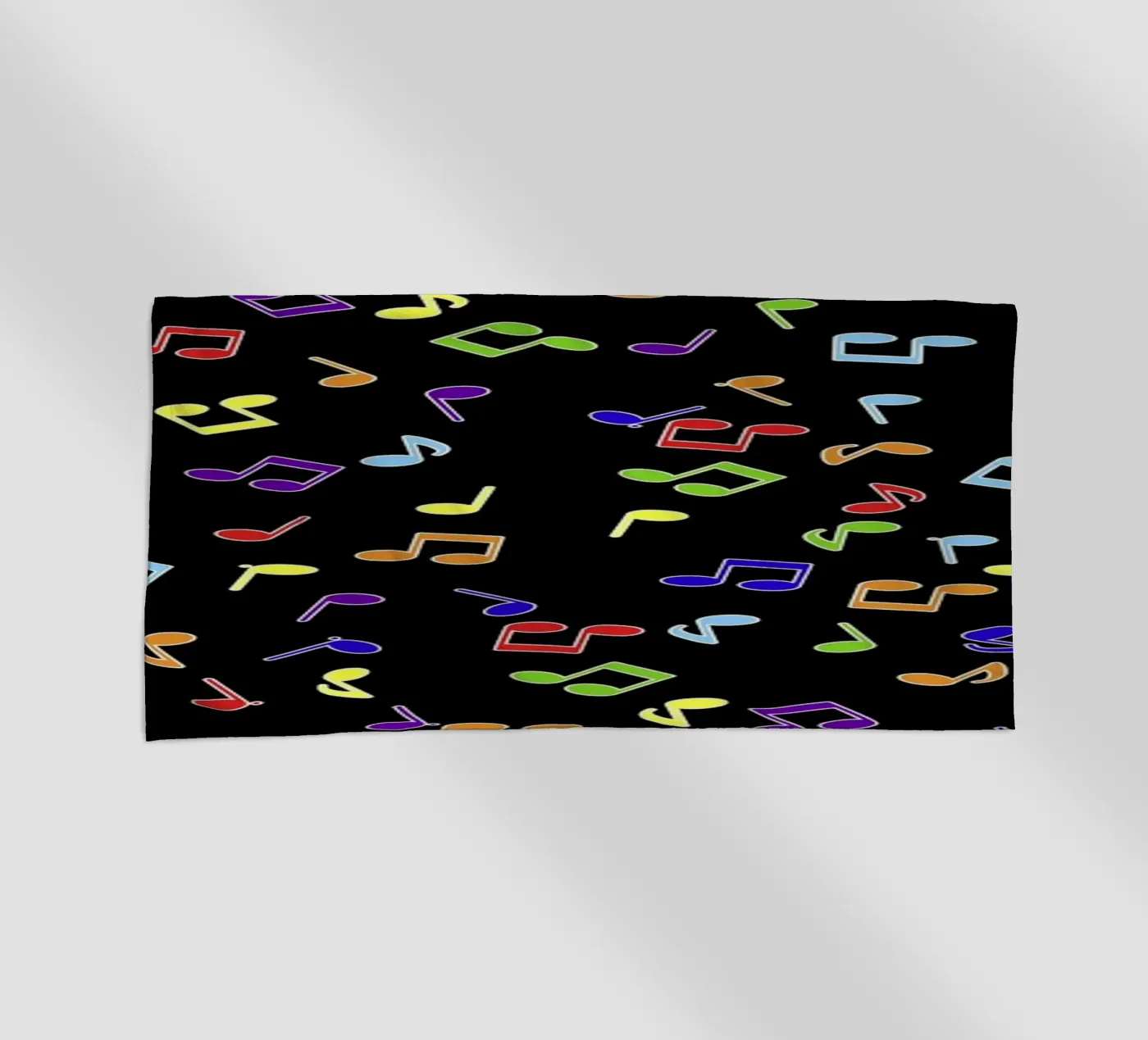 Rainbow Notes Zwart strandhanddoek van kimbus_mom