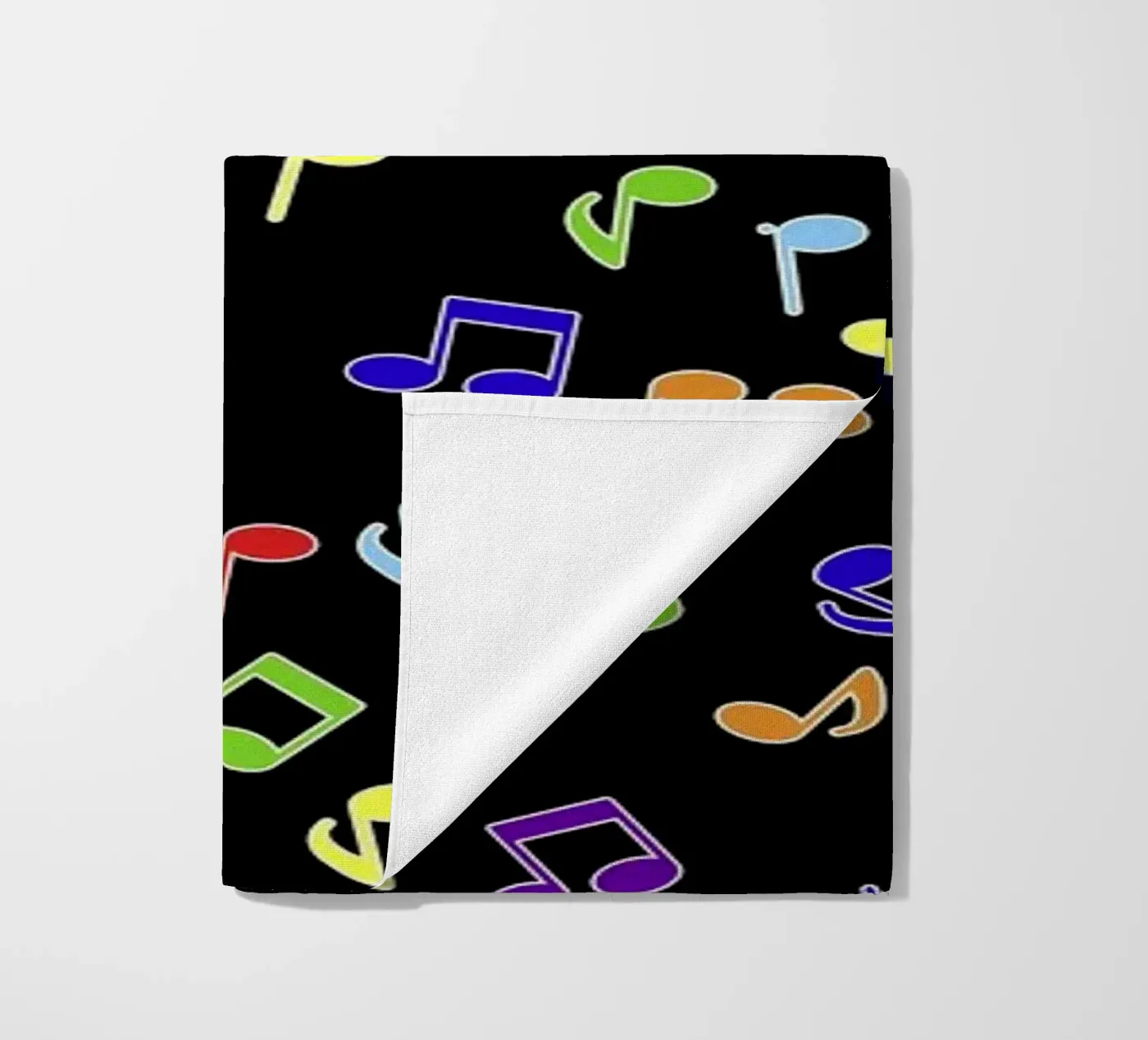 Rainbow Notes Zwart strandhanddoek van kimbus_mom