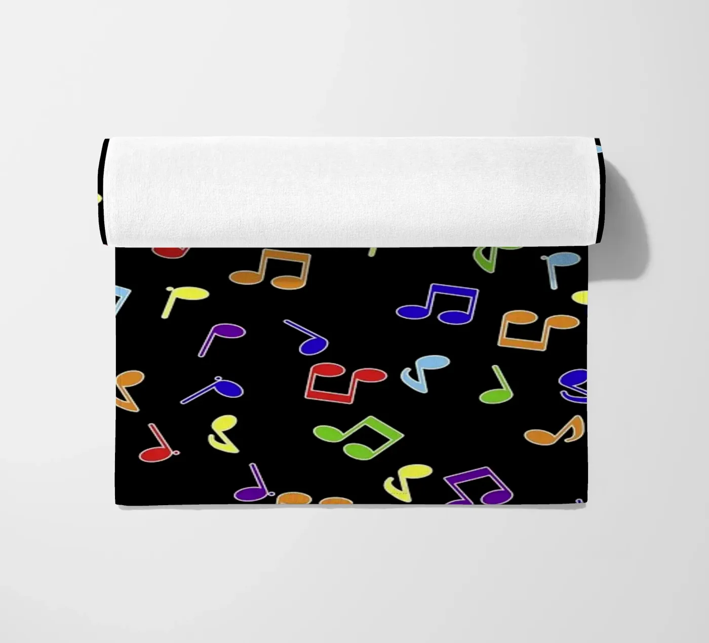 Rainbow Notes Zwart strandhanddoek van kimbus_mom
