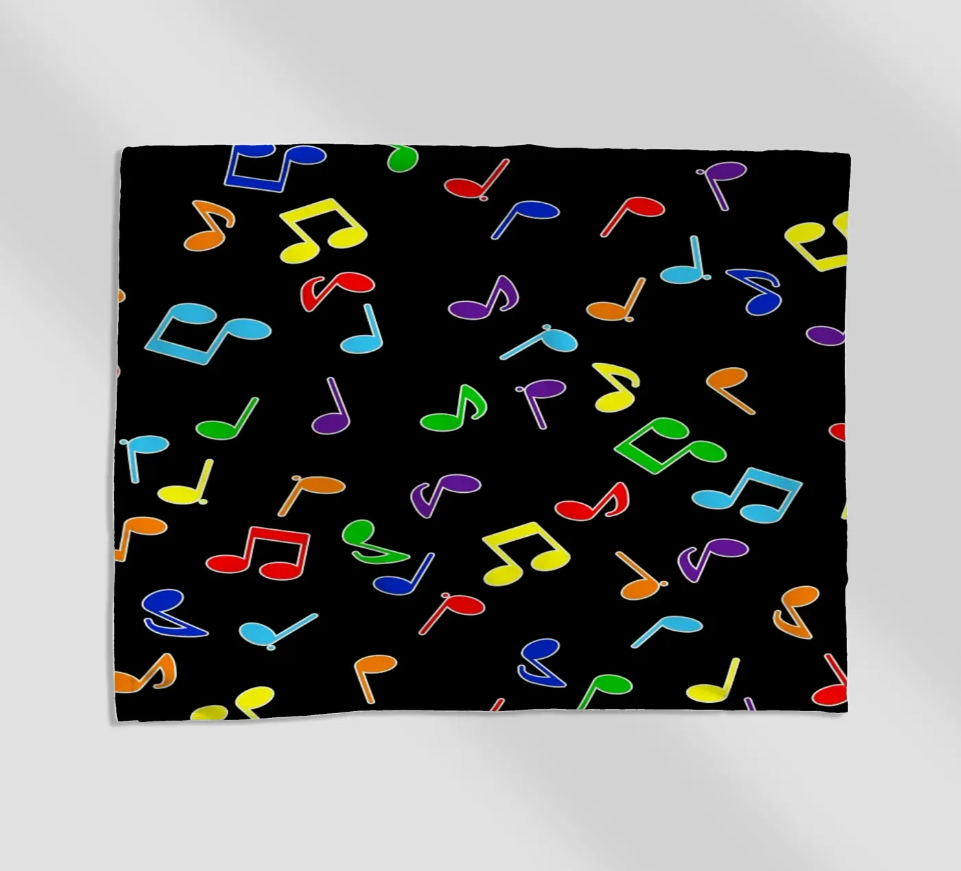 Rainbow Notes Zwart strandhanddoek van kimbus_mom