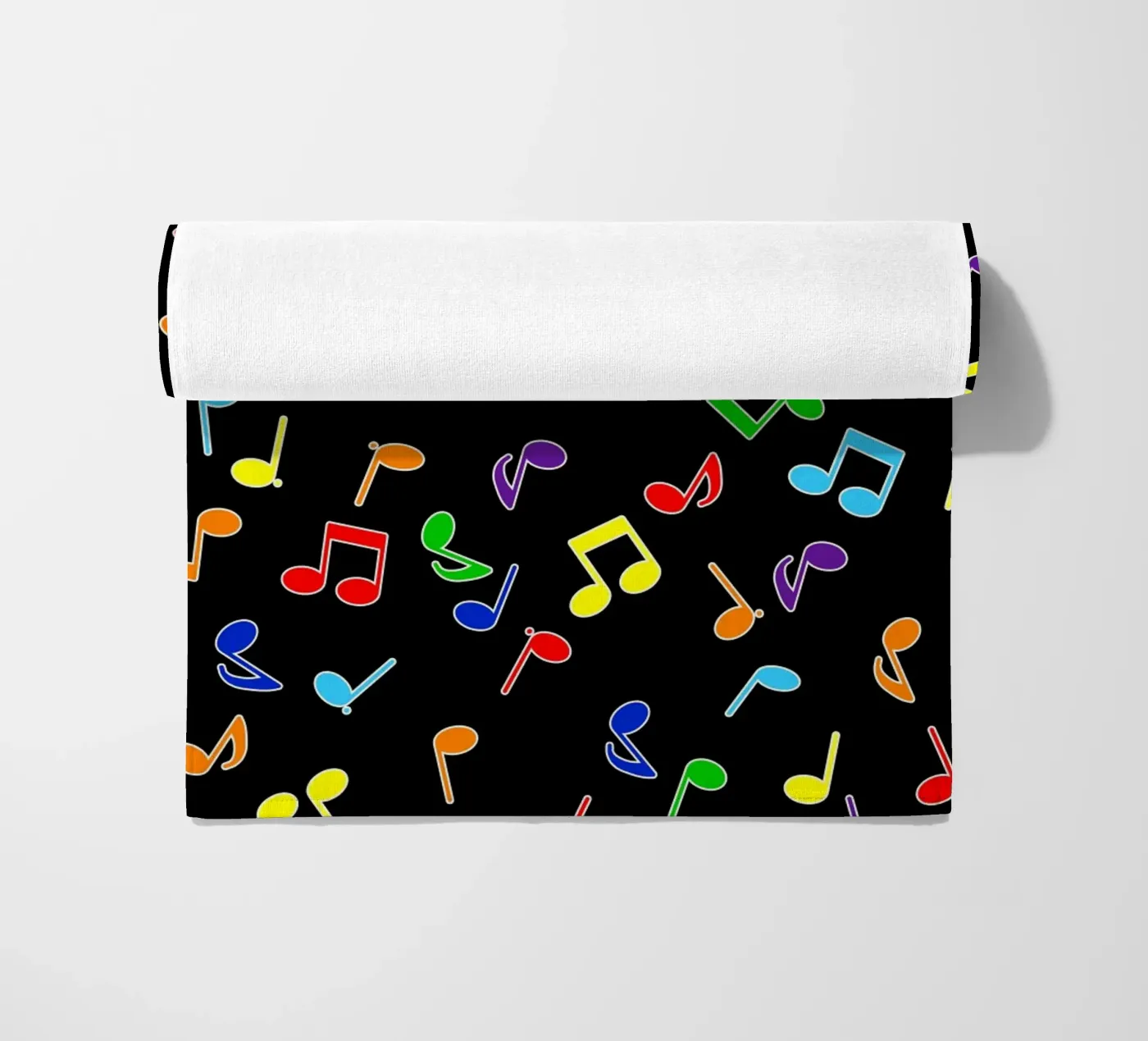 Rainbow Notes Zwart strandhanddoek van kimbus_mom