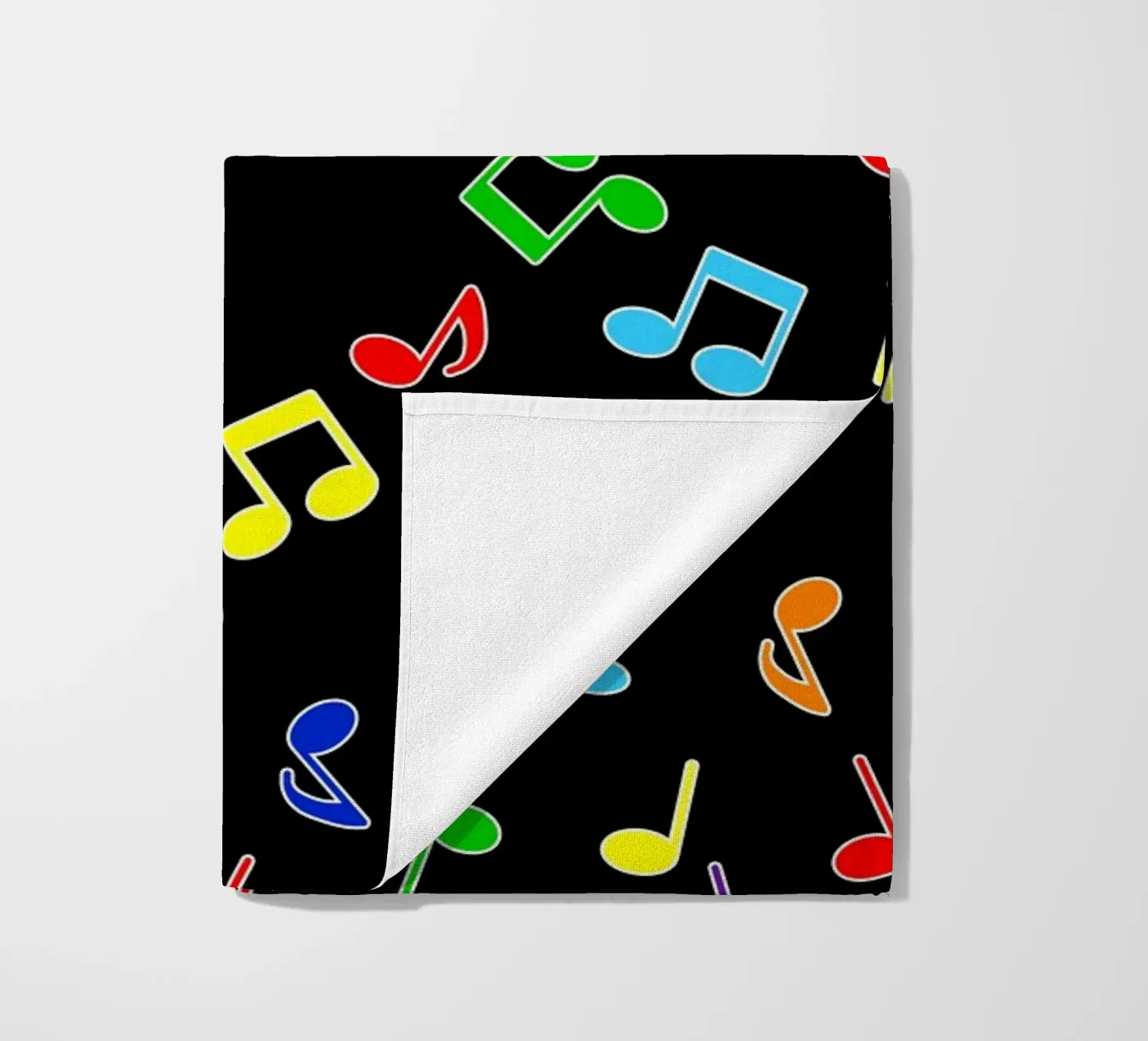 Rainbow Notes Zwart strandhanddoek van kimbus_mom