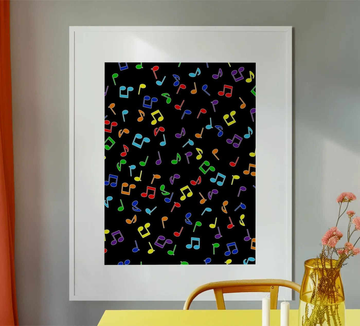 Rainbow Notes Black poster by kimbus_mom