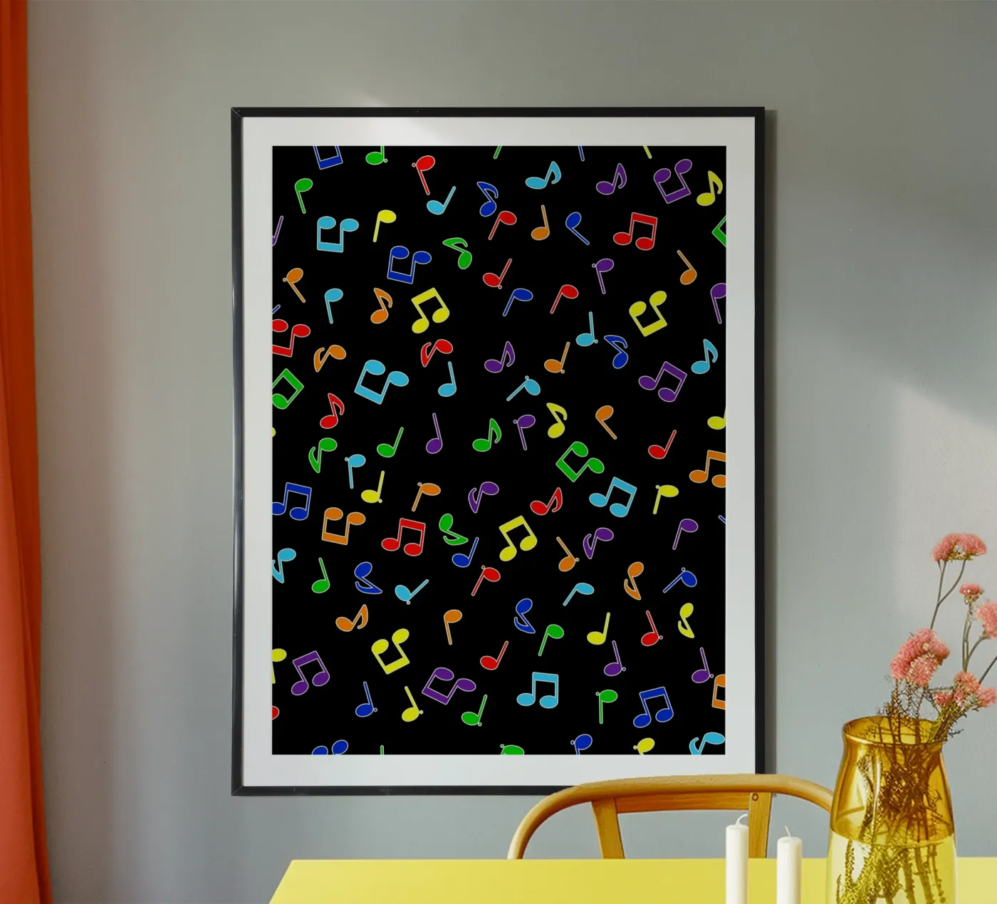 Rainbow Notes Black poster by kimbus_mom