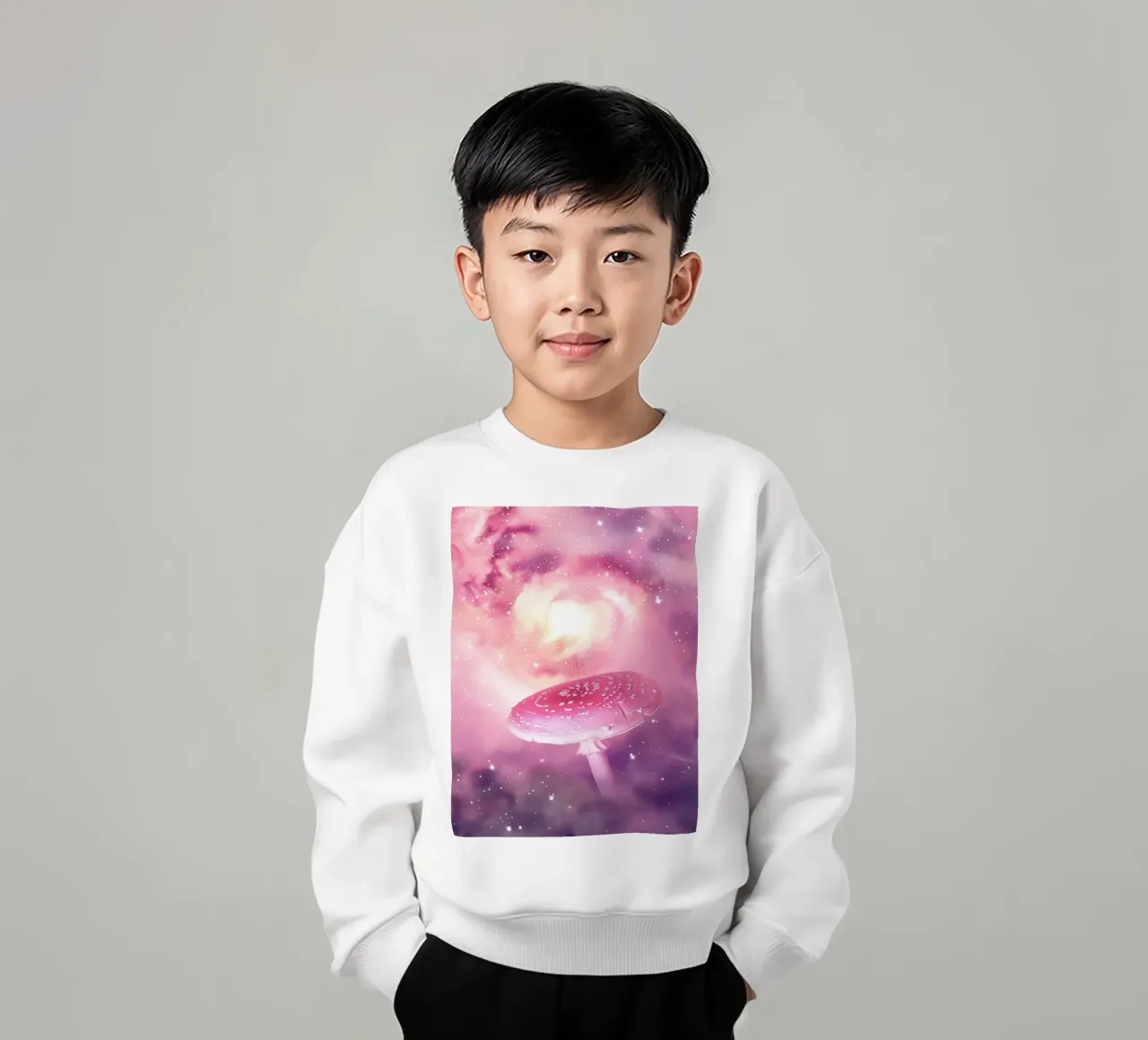 Magico fungo rosa psichedelico Universo celeste felpa bambino da Gentle Echoes Art