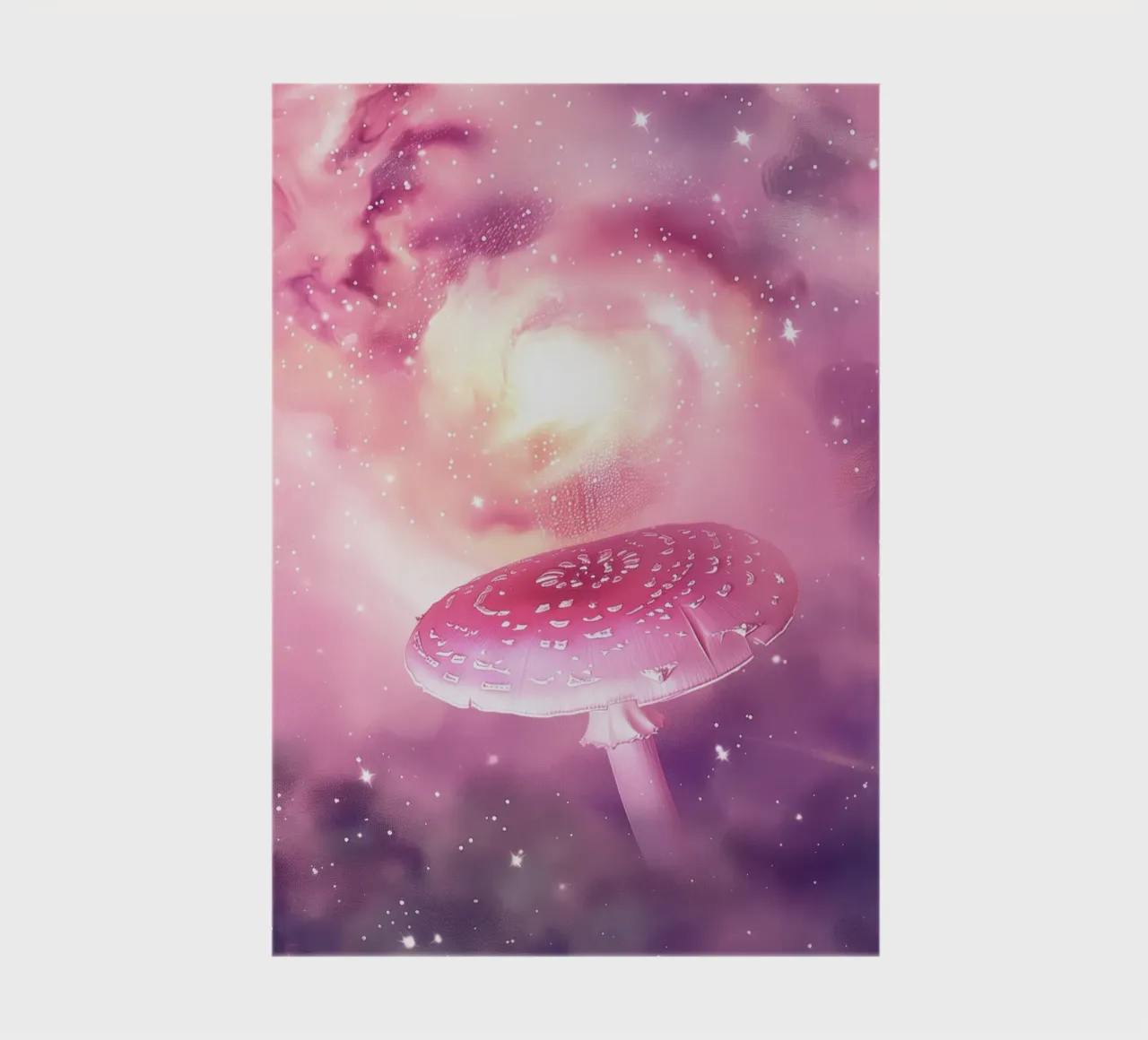 Magical Psychedelic Pink Mushroom Celestial Universe notebook by Gentle Echoes Art